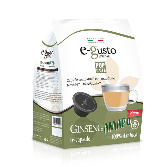 Capsule E-Gusto Pop Caffè Ginseng Amaro Compatibile Dolce Gusto