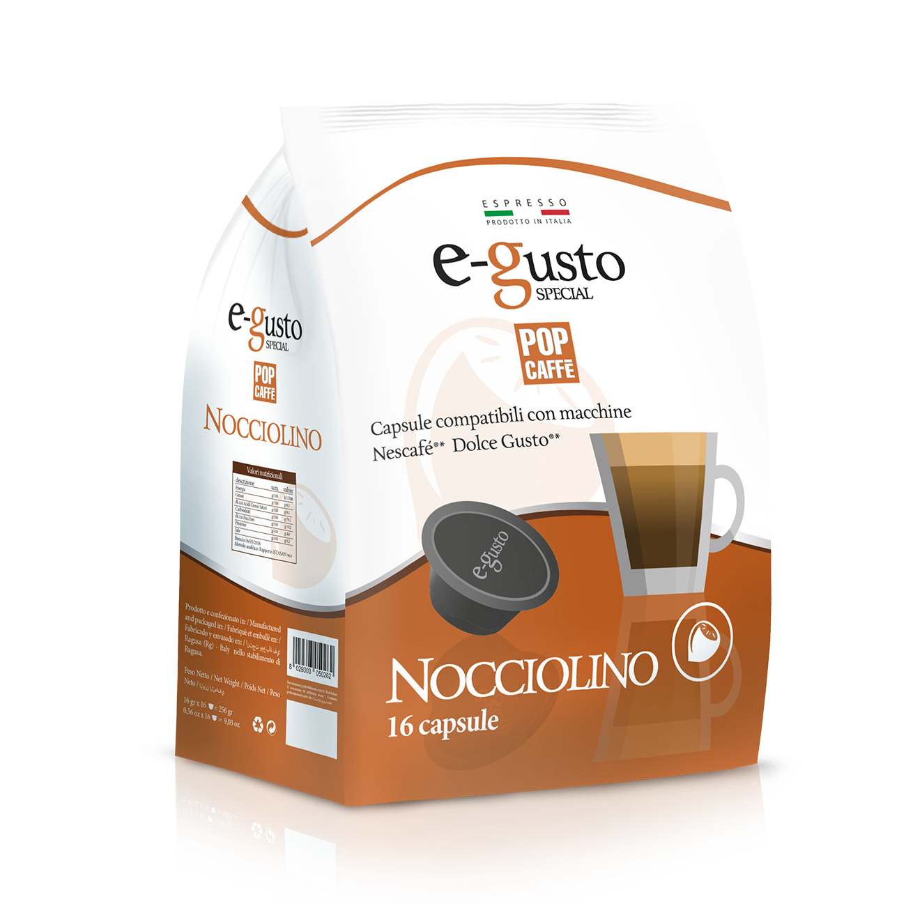 Capsule E-Gusto Pop Caffè Nocciolino Compatibile Dolce Gusto