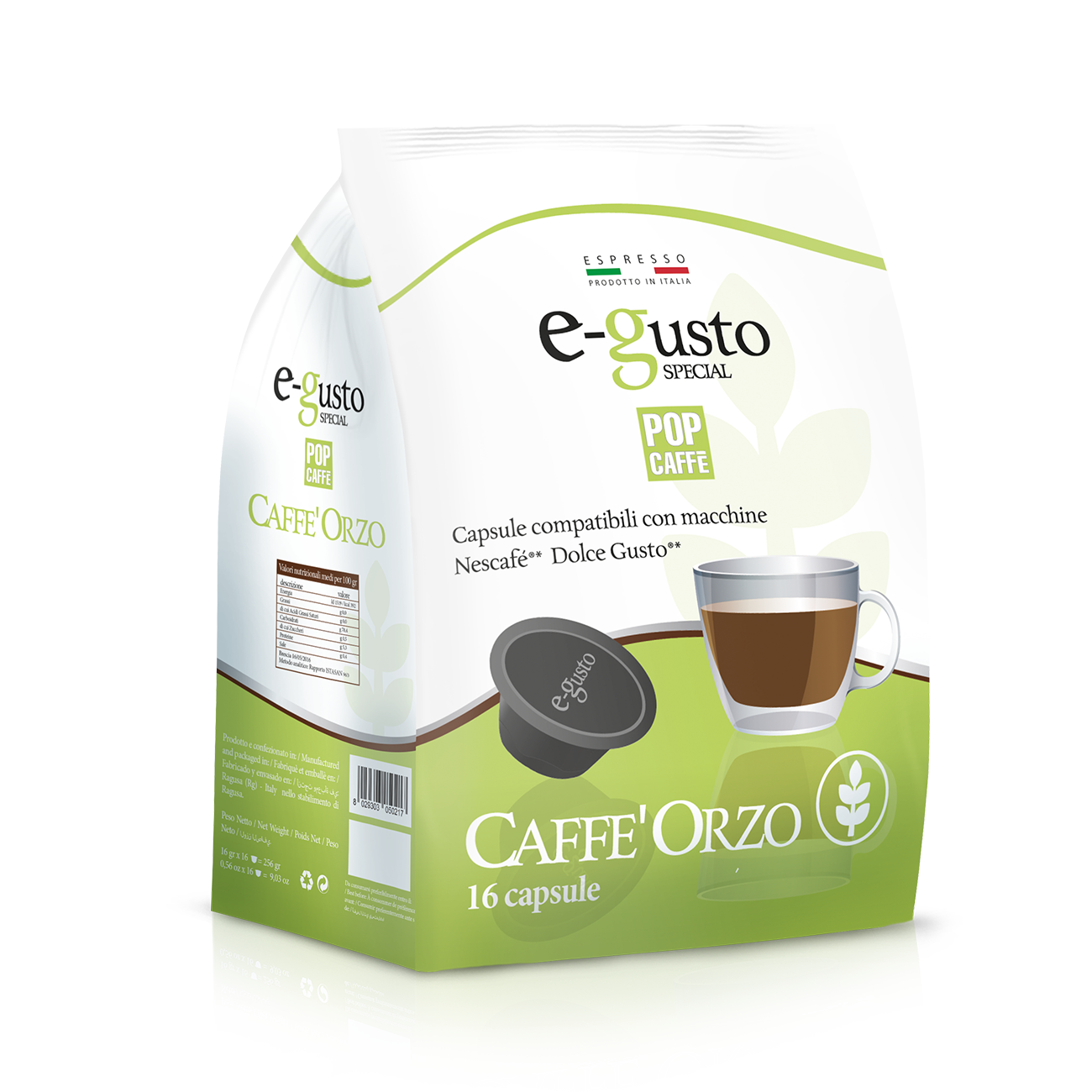 Capsule E-Gusto Pop Caffè Orzo Compatibile Dolce Gusto