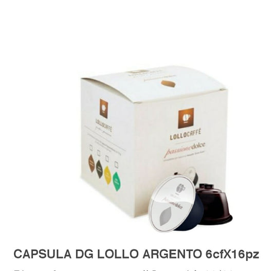CAPSULE LOLLO DOLCE GUSTO ARGENTO 96 CAPSULE IN 6 CF X 16 PZ ( 0,181 / PZ)