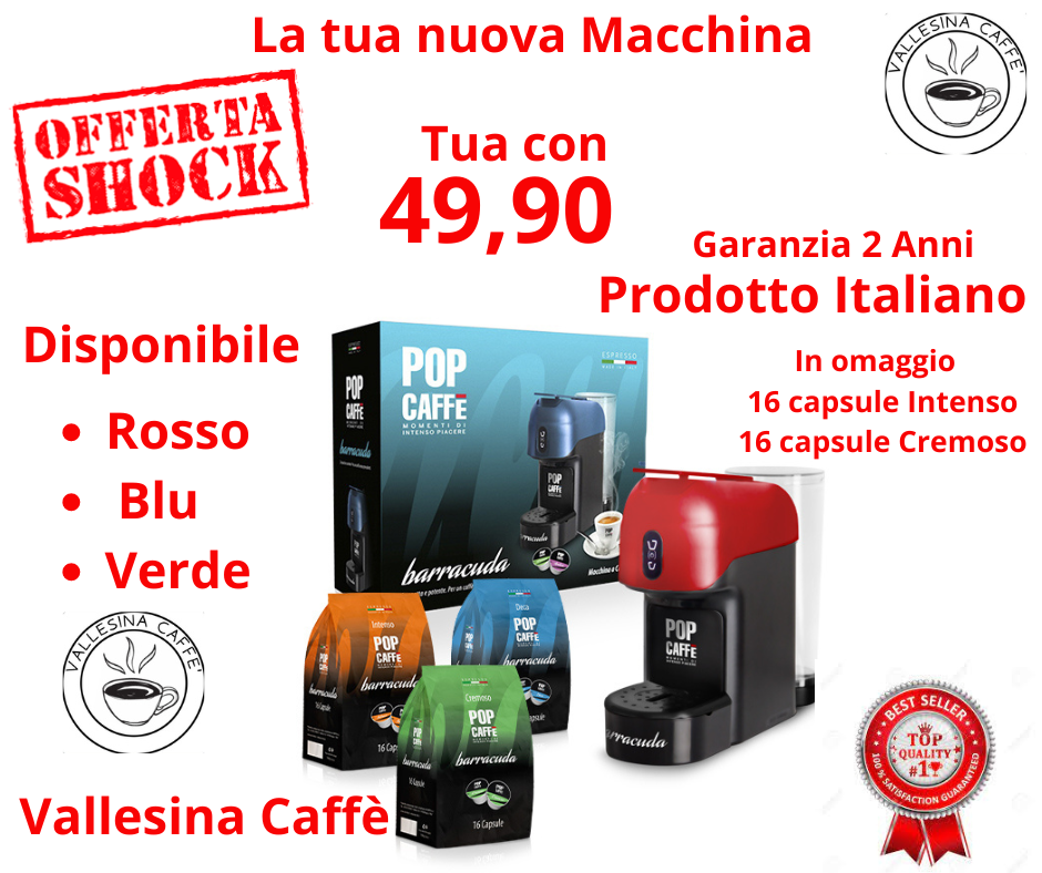 Macchina a Capsule Originali Barracuda + 32 capsule omaggio