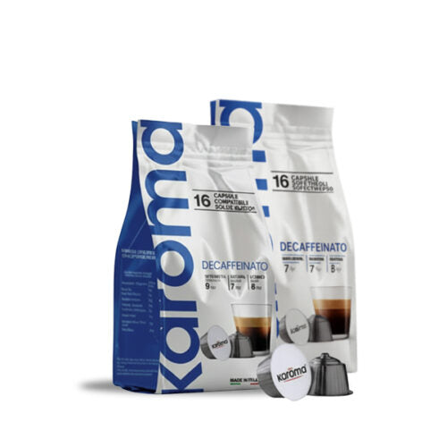 96 Capsule Karoma Compatibili NESCAFE DOLCE GUSTO Miscela DECAFFEINATO