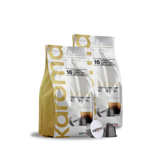 96 Capsule Karoma Compatibili NESCAFE DOLCE GUSTO Miscela SOAVE